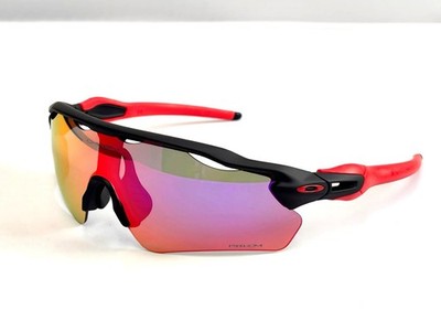Oakley Radar EV Patn Sunglasses Black & Red Frame Red Prizm Lenses OO9208