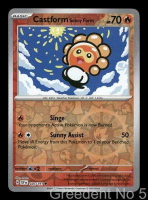 Castform Sunny Form 020/191 Common Surging Sparks Pokemon Reverse Holo Near Mint