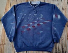 Vintage 90s American Flag US Constitution AOP Sweatshirt men's size XL