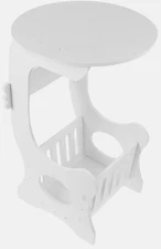 LIFKOME White Mini End Table with Storage Stand – New in Box