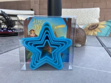 5pc Set Blue Stars of Bethlehem Cookie Cutters Joy to the World Christmas Recipe