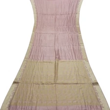 Namaste Vintage Lilac Sarees 100% Pure Silk Woven Indian Sari 5YD Craft Fabric