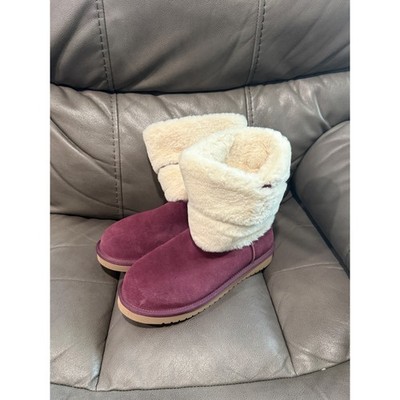 Koolaburra by UGG Victoria Short Zinfandel Purple Suede Faux Fur Boots 1114892 8