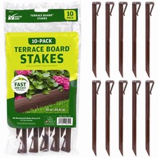 Master Mark 99310 Brown Terrace Board Lawn and Garden Edging Stake Kit 10 H in.