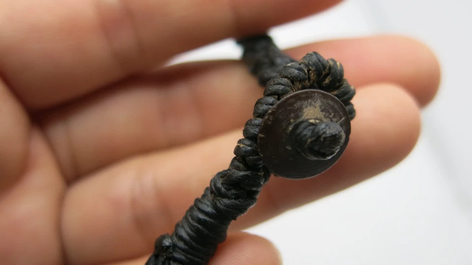 Men's Gothic Cross Silver Pendant Handmade Black Waxed Cord Braided Necklace 20" - Image 4 of 4