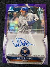 2023 Bowman Chrome WILYER ABREU Auto PURPLE REFRACTOR #169/250 - Red Sox