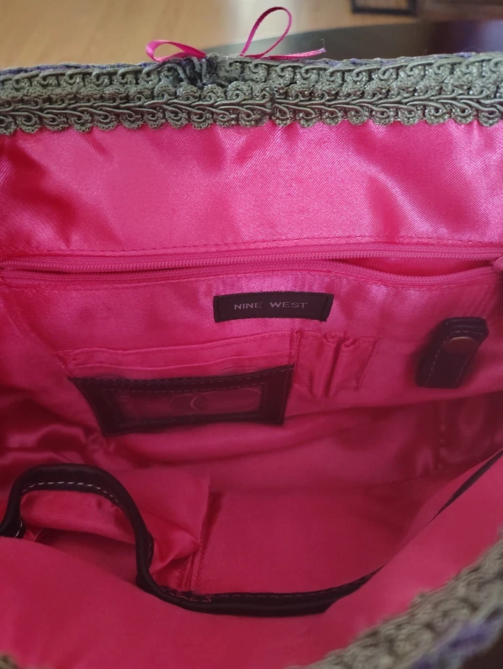 Bolso de Mano Nine West Multicolor con Cuentas Cristales Bonito Estampado de Lona Foto 4 de 4