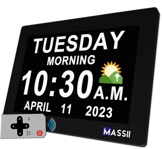 【2025 New】Digital Clock with Voice-Talking Date and Week, 19 Alarms Custom