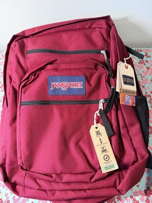 JanSport Big Student XL Backpack Red/Black 15'' Laptop Sleeve Bottle Pocket