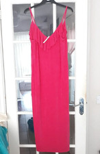 Asos Cami Maxi Dress Hot Pink with Slits UK 12 Brand New Party Special Occasion
