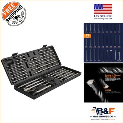 Durable SDS Plus Cemented Carbide Drill Bits Set - 27 Pieces in Storage Case
