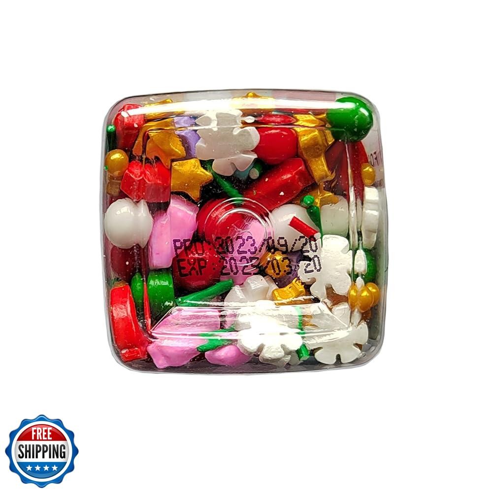 Eastron 1 Bottle Edible Christmas Sprinkles Decorating - Christma