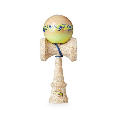 KROM Unity Yellow Kendama Maple Wood 62mm Ball Laser Engraved