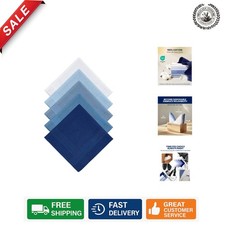 100  60S Cotton Handkerchiefs - 5 Assorted Colors with Stitching