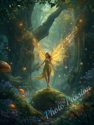 Poster Fee Leuchtreich Fantasy Kunstdruck Dekoration A4 (2721)