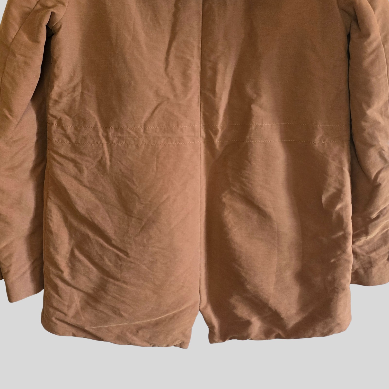 Vintage Zara Trafaluc Sherpa Lined Hooded Parka Jacket Women’s Size Small Brown image 3