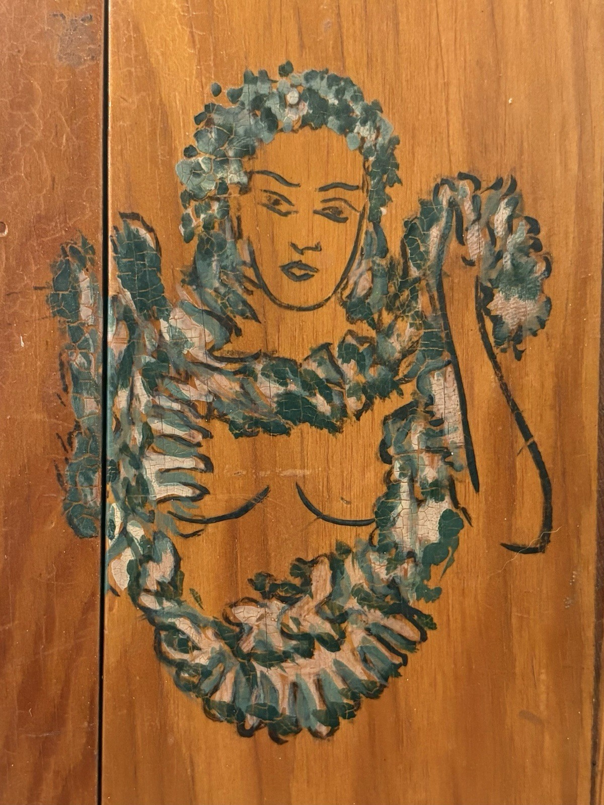 🔥 Vintage 1940 WWII Hawaiian TATTOO Tiki HAWAII Folk Art ROLLER DERBY Skate Box