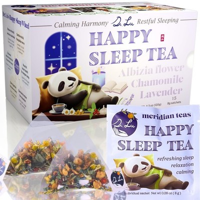 Dr. Lu s Happy Sleep Tea | 100 Natural Calming Tea for Stress Relief | Bedtim...