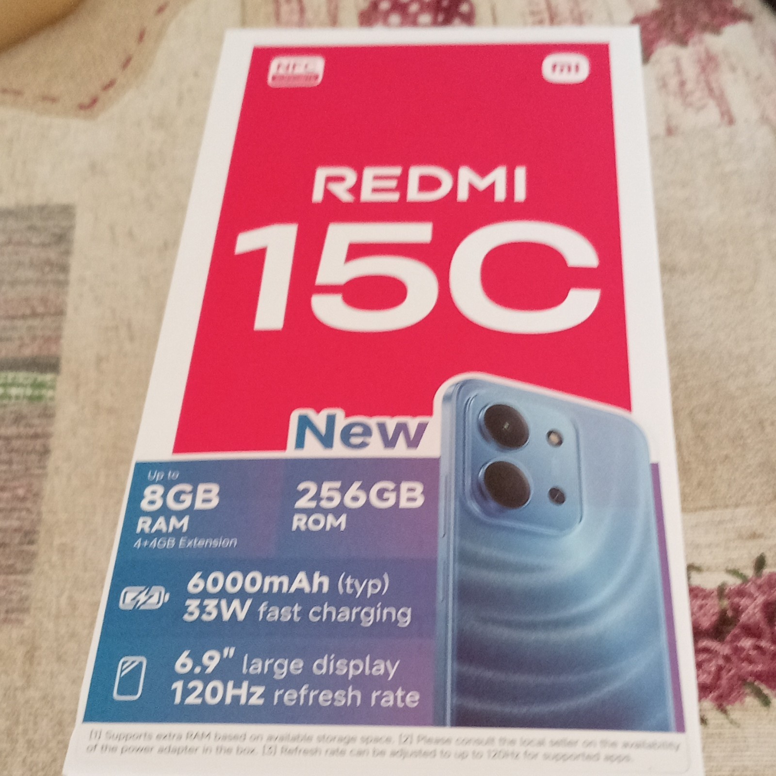 Xiaomi Redmi 15C 8GB/256GB Nero 6,9" 50MP Octa Core ricarica rapida HyperOS