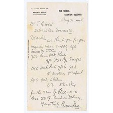 1925 Billhead Brown Brothers Timber Merchants The Wharf LEIGHTON BUZZARD