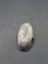 Antik Sterling Silber Monogramm Miniatur 2cm Handschuh Clip Anh&auml;nger Bandklemme 1920er