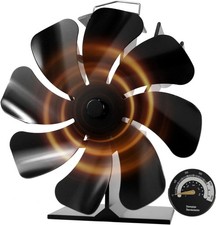 Log Burner Stove Fan 8-Blade Silent Operation Fireplace Fan Wood Burner Heat Pow