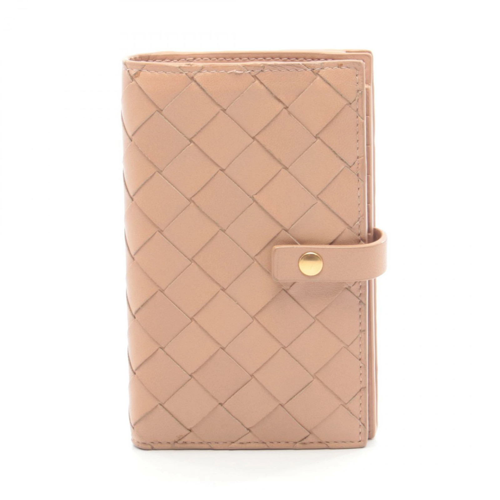 Bottega Veneta  Intrecciato Leather Bifold Wallet Beige Used