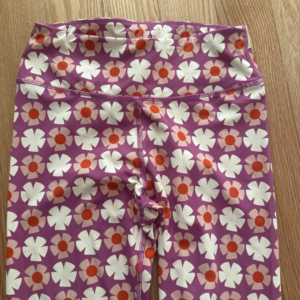 Legging Hanna Andersson Rosa Floral Cintura Elástica Mezcla Spandex 150 EE. UU. 12 Foto 3 de 4