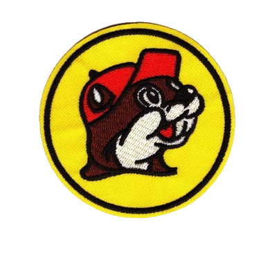Embroidered Iron on patch bucees  Round Texas Beaver  72mm