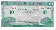 IRELAND Ulster Bank 10 pounds 2012, P-341b, XFF
