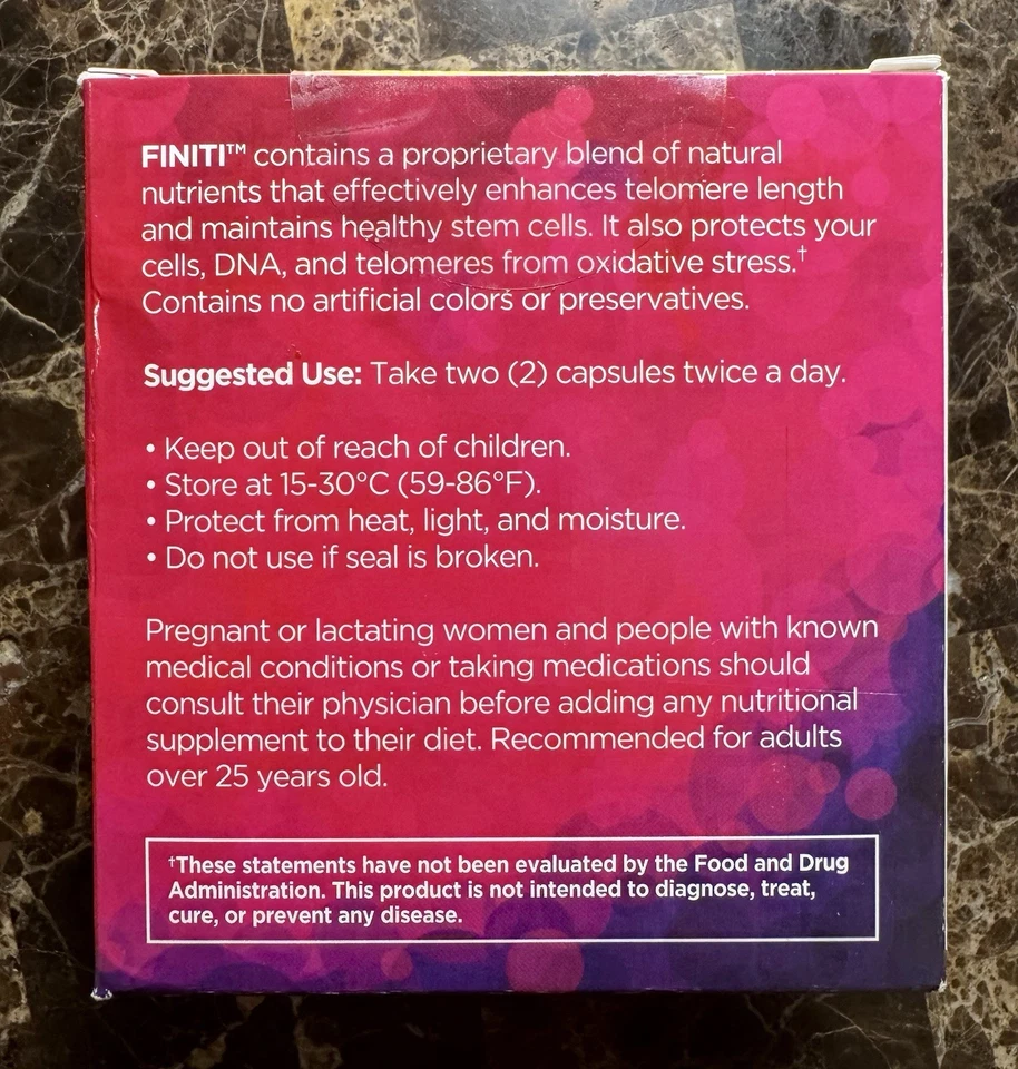 Jeunesse FINITI 2 Botellas (60 Cápsulas Cada Una) Fecha 05/2017 Foto 2 de 4