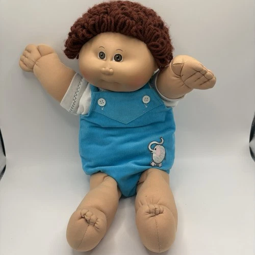 Vintage Cabbage Patch Doll Boy Dimples Brown Hair Brown Eyes Outfit Diaper