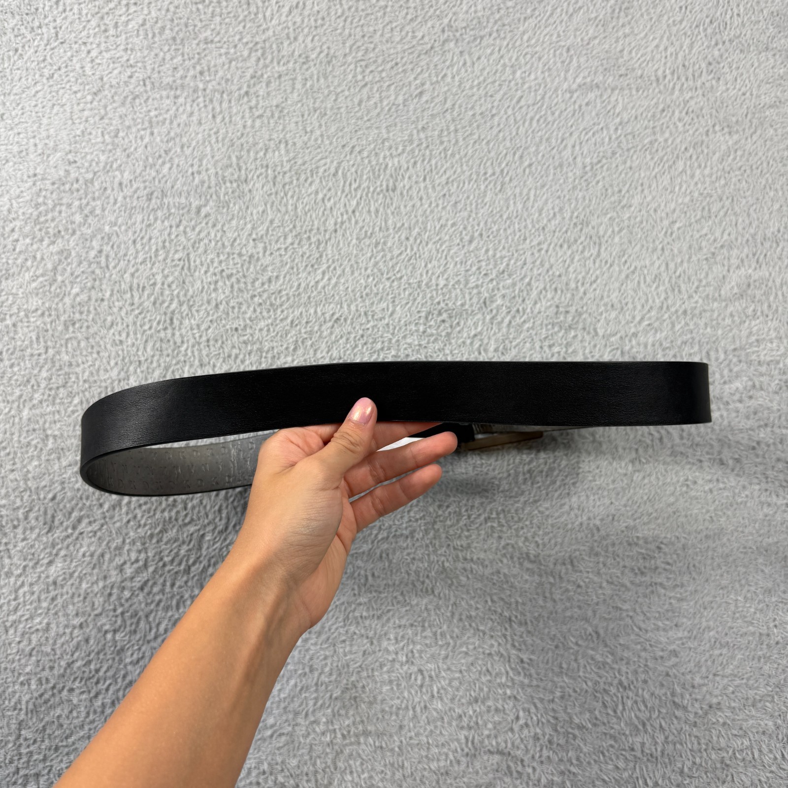 DKNY Black Logo Buckle Faux Leather Size Small Casual Belt image 5