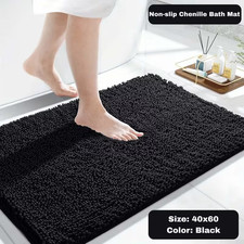 Stylish Bathroom Rug Machine Washable Bath Mat Non Slip Water Absorbent Mats UK