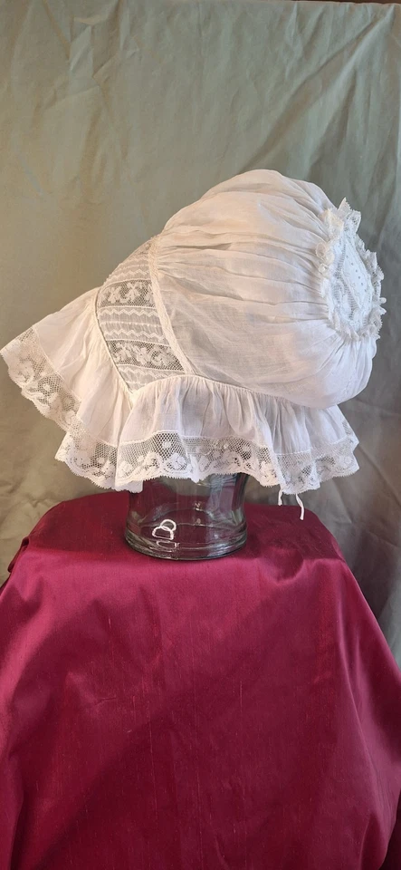 Sombrero gorro francés hecho a mano de los años 1920 - 1930 4 muñecas antiguas grandes o niño mayor Foto 4 de 4