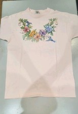 Vintage Air Waves Joan Marie Floral Graphic T Shirt Pink Fruit of the Loom Large