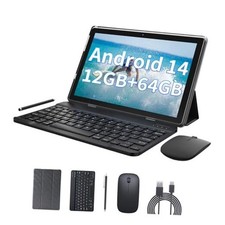 2 in 1 Android Tablet 12GB RAM 64GB ROM Tablets 10 inch Android 14 Tablet Set,