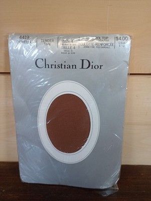 VINTAGE Christian Dior Tender Tan Pantyhose Size 4 Diorella 4419 Control Top