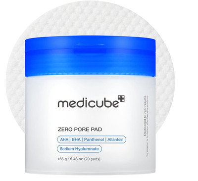 Medicube Zero Pore Pads 2.0, Dual-Textured Facial Toner Pads for Exfoliation and