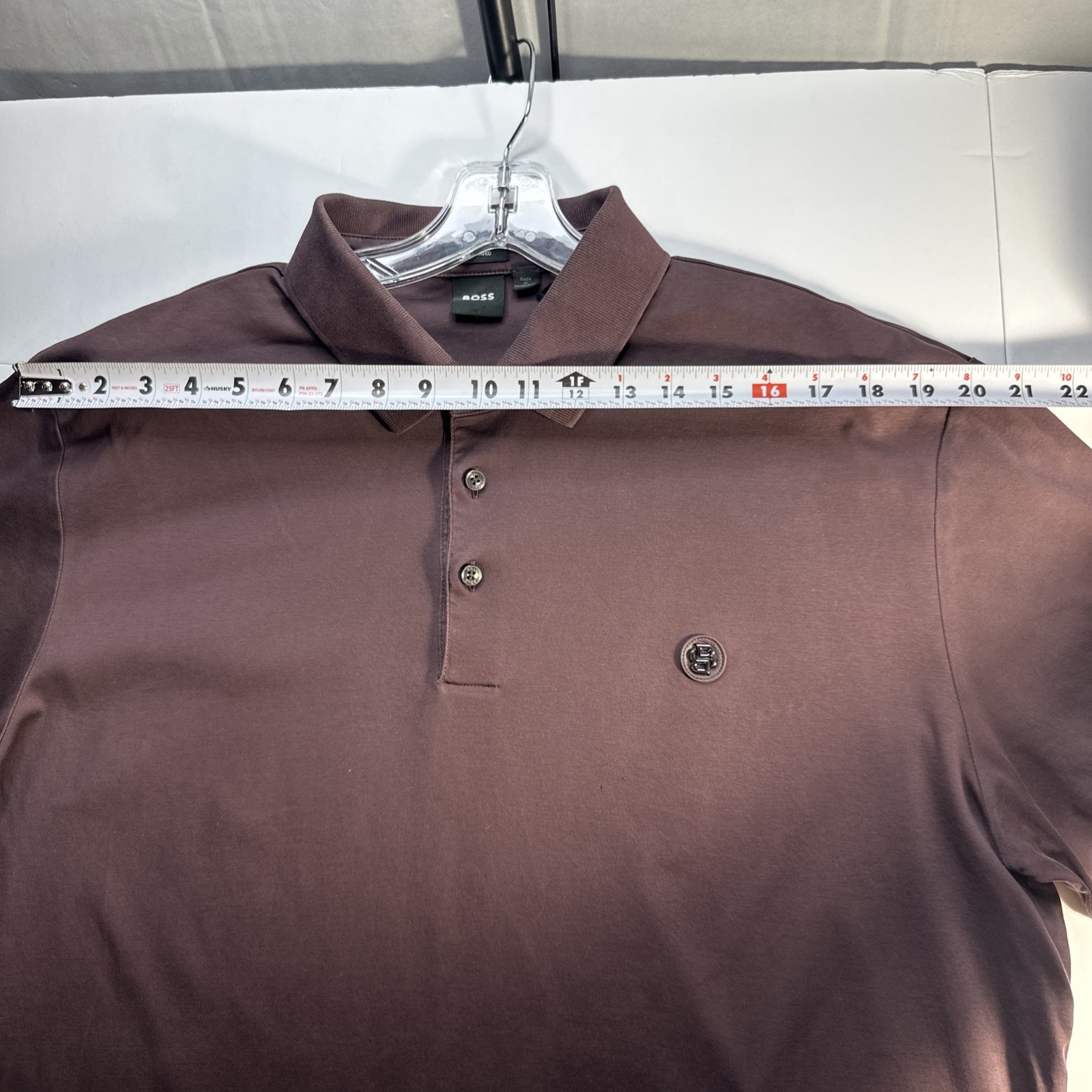 Hugo Boss DOUBLE-MONOGRAM POLO SHIRT IN MERCERISED COTTON Deep Burgundy Large thumbnail 13