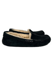 UGG Women's Black Sheepskin Suede Ansley Slippers - 8