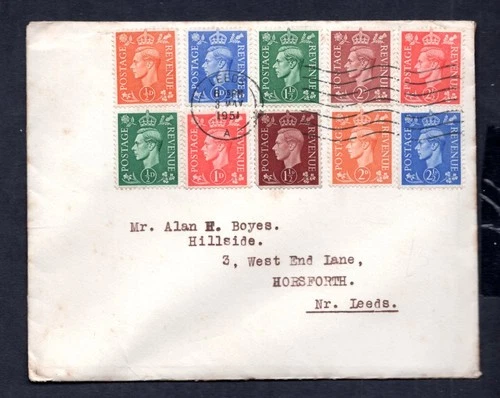 GB - 1951 KGVI Definitives First Day Cover with Previous Set on Same Cover