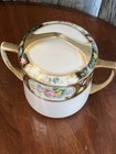Hand Painted Nippon Floral Porcelain Jar w/ Lid, Gold Trim. Condensed milk jar. — photo 2