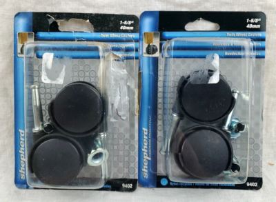 Shepherd Hardware 9402 1-5/8” Office Chair Twin Wheel Casters 40mm
