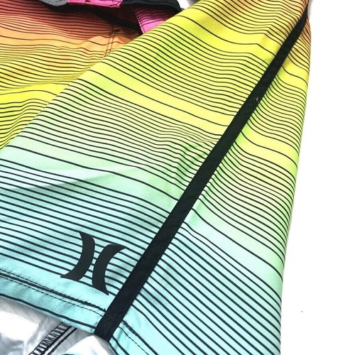 Hurley Swim Shorts Trunks Surf Board Youth 20/30 Stripes Multicolor - Picture 3 of 5