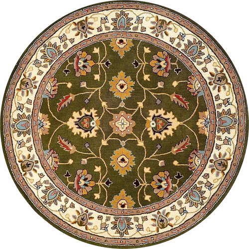 SP Oriental Round Rug 8x8 ft Antique Tribal Rug Handmade Floral Woolen Round Rug - Picture 9 of 9