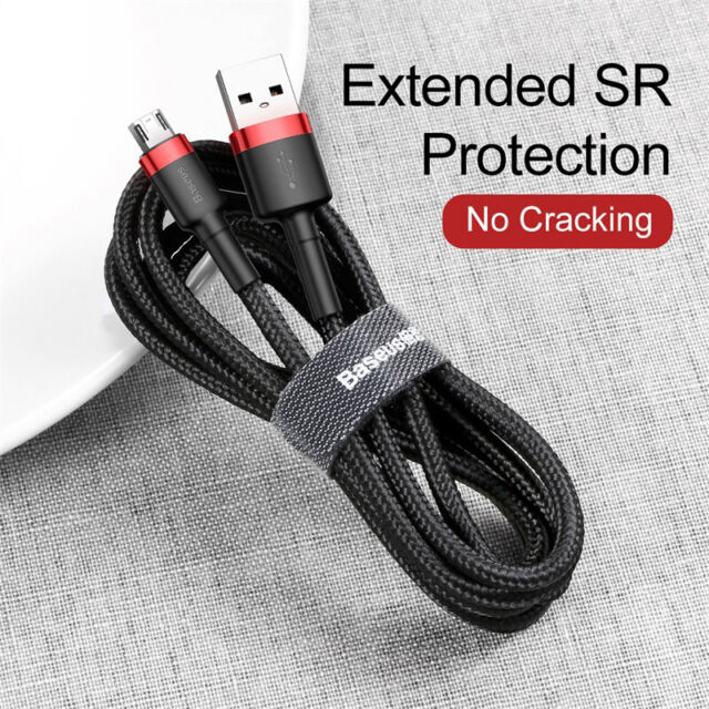 Phone Cable Baseus cafule fast charging USB to Micro USB 1.5A 2M Red & Black