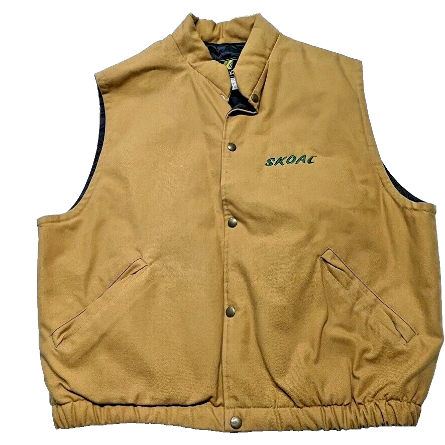 Vintage Skoal Vest Mens XL Brown Jacket Hunting Outdoors Made in USA Quilted