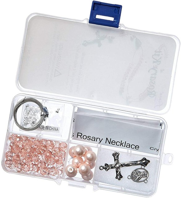 Rosary Making Kit Glass Bead Rosary Supplies Beads Jewelry Making Pink