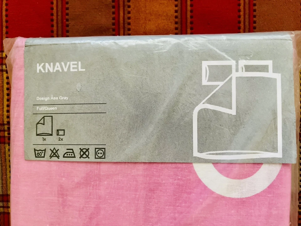 Ikea. Funda nórdica y fundas de almohada Knavel Queen/tamaño completo rosa. Ropa de cama. Nuevo. Foto 2 de 4